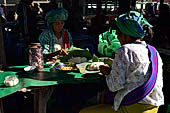 Inle Lake Myanmar. The market of the village of Nampan on the eastern lakeshore. 